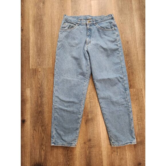 L.L.Bean mens 34x30 Flannel Lined Jeans MADE IN USA Light wash Denim - Picture 1 of 12